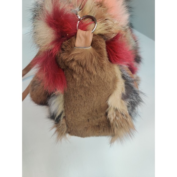 Real fox fur multicoloured bag with leather details brand is Befur on Etsy - Picture 12 of 16